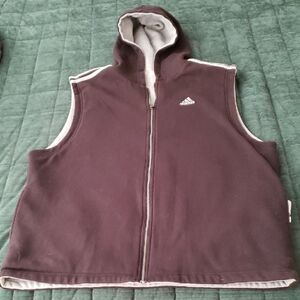 Adidas Chocolate Brown Sleeveless Hoodie
